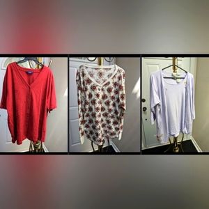 *🥳MAKE OFFER🥳 Clear Out🤸 3 Reposh Tops Embroidered & Floral 2X